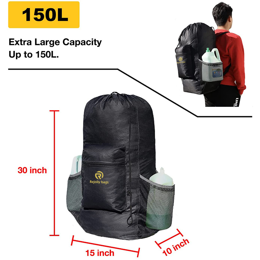 Adjustable Shoulder Straps and Drawstring Closure, Heavy Duty Laundry Backpack Portable with Handle Large Durable for College Travel Camp Laundry Bag