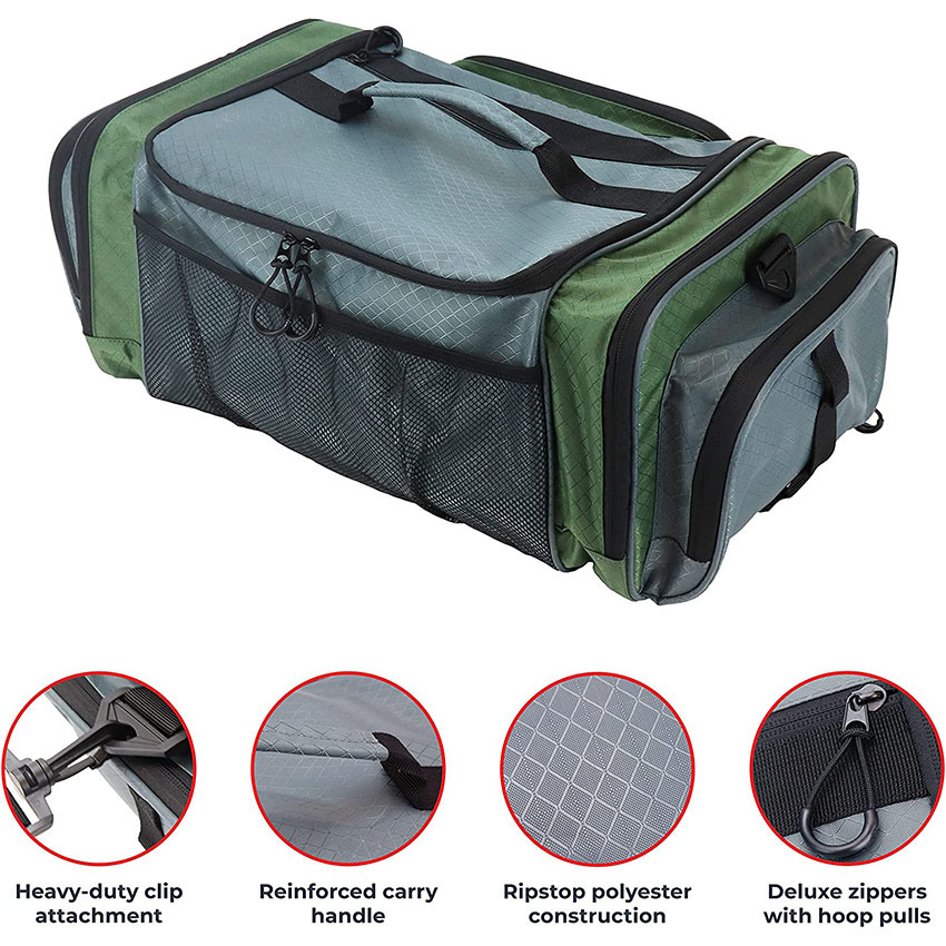 Large Tackle Bag, Soft Sided Front Loader Fishing Bag with Pliers Holder Fishing Fish Bag