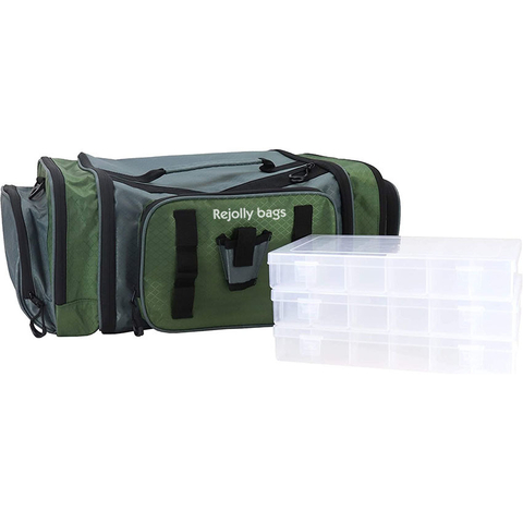 Large Tackle Bag, Soft Sided Front Loader Fishing Bag with Pliers Holder Fishing Fish Bag