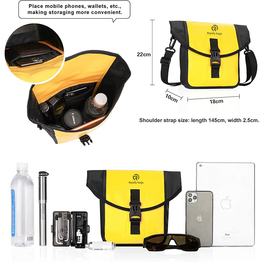 Bike Handlebar Bag Waterproof Bicycle Front Bag E-Scooter Basket Bag for Cycling Commuting with Shoulder Strap Bicycle Bag