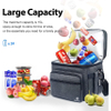 Lunch Bag for Women Men Freezable Large 15L Reusable Leakproof Box Cooler Tote Bag for Work Picnic School or Travel Double Compartment