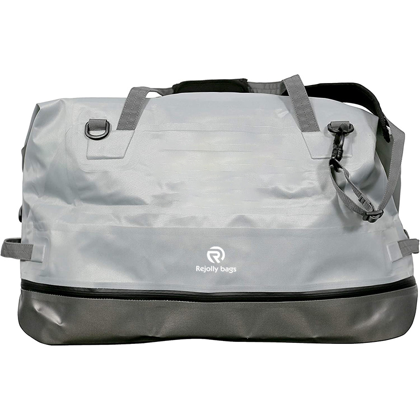 Wet Dry Duffle Bag Kayak with Separate Storage Waterproof Zipper and Compression Straps