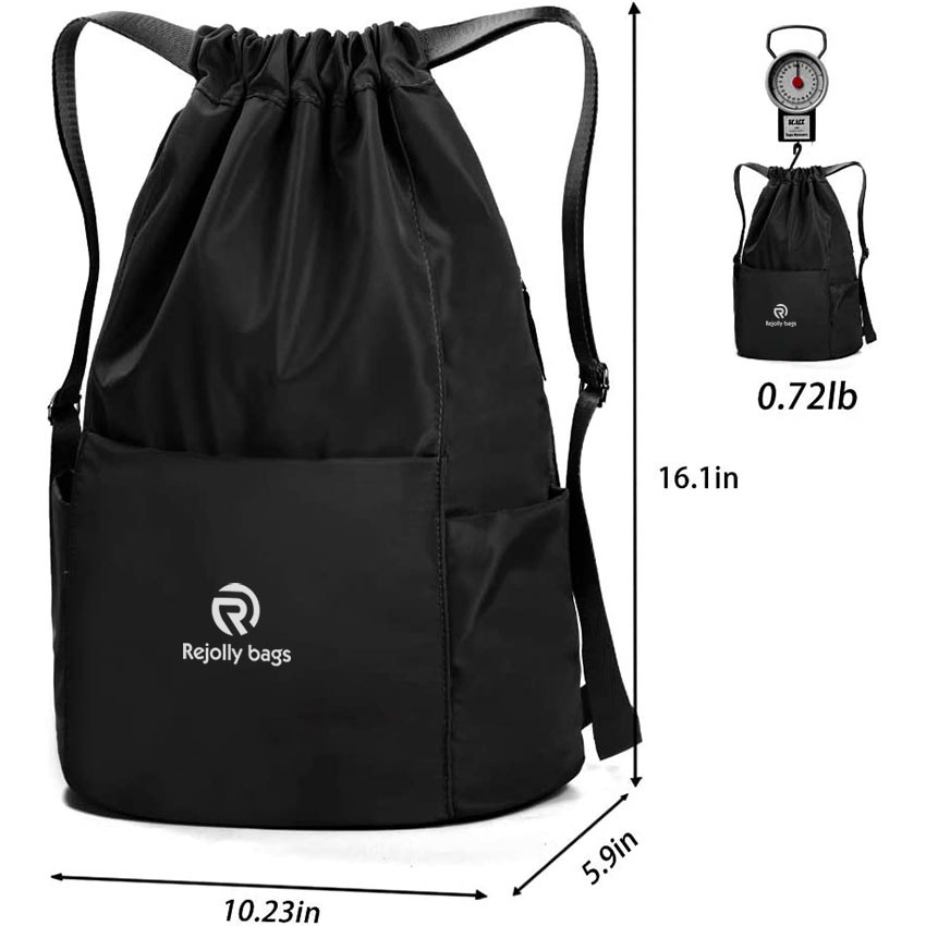 Waterproof Drawstring Gym Backpack Bag for Men & Women, Sport Gym Sack Mini Travel Daypack Bag