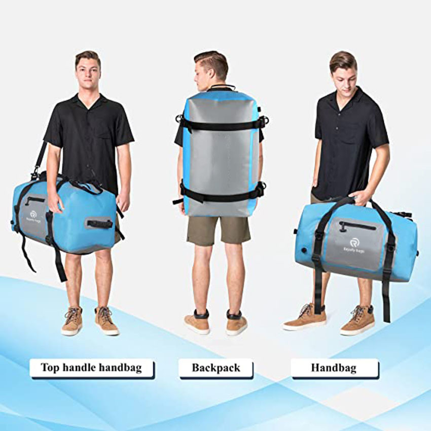 Waterproof Duffel Bag, Large Capacity, Adjustable Thickened Straps and Handles, Zip Closure, Air Valve Keeps Equipment Safe, Perfect for Boating Rafting Bag