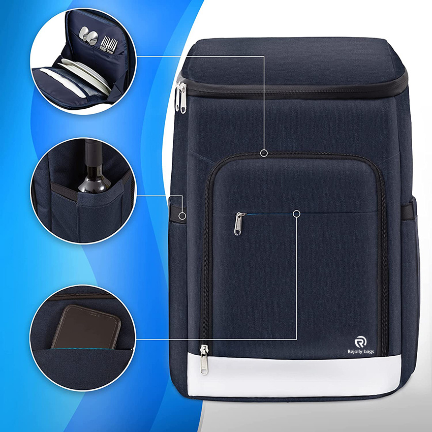 Cooler Backpack 30 Cans Insulated Waterproof for Hiking Camping Picnic Ice Packs Leakproof Bag