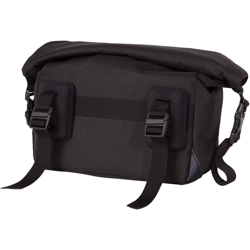 Mini Roll Top Handlebar Bag Water Resistant with Shoulder Strap and Reflective Detail, Commuter Sling Messenger Bike Handlebar Pouch Bag