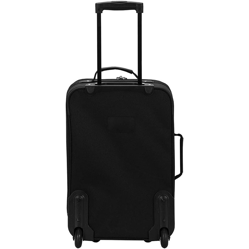 High Quality 2 Pieces Rockland Fashion Softside Black Upright Luggage Set