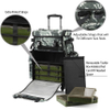 Rolling Fishing Tackle Bags with Rod Holder Backpack Removable Wheels and Fishing Cart Waterproof Fishing Organizer Pack with Rod Case Fishing Gear Bag