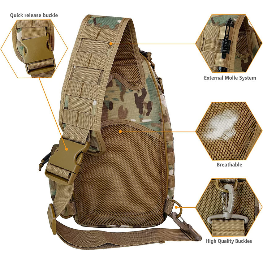 Military Style Tactical Sling Bag Men Military Backpack Shoulder Bag Molle Pack Assault Daypack Bag