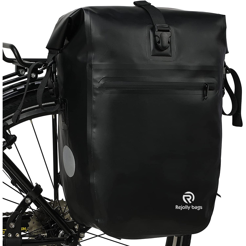 Waterproof Pannier Bags for Bicycles Rear Rack Seat Trunk 27L Large Capacity Bicycle Pannier Backpack with Shoulder Strap for Bicycling Traveling Bike Bag