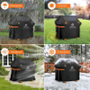 58 Inch Waterproof BBQ Grill Cover with 4 Reflective Handles & Straps, Special Fade and UV Resistant Material, Dust-Proof Windproof Rip-Proof Grill Cover