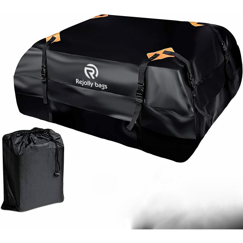 Car Roof Cargo Bag Water Resistant – 8 Reinforced Premium Quality Straps Rubberized Extra Cushioning Car Roof Pad, Travel, Touring, Road Trips Bag
