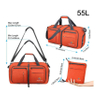 55L Foldable Duffle Handbag with Shoes Compartment Packable Weekender Duffles for Men Women Bag