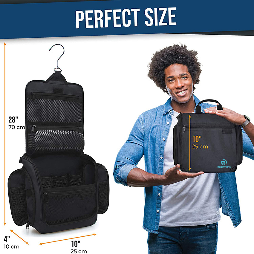 Hanging Travel Toiletry Bag for Men and Women Large Cosmetics, Makeup and Toiletries Organizer Water-Resistant Nylon Toiletry Bag