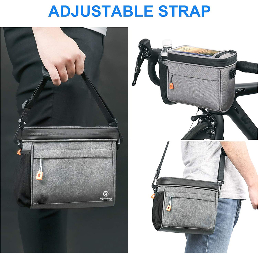 Waterproof Bicycle Handlebar Front Frame Storage Basket with Touch Screen Phone Holder Bike Handlebar Bag