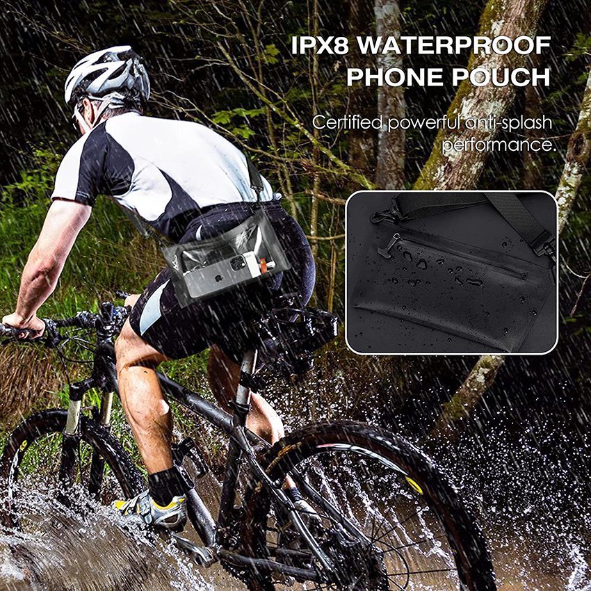 Waterproof Phone Pouch Wallet Ipx8 Adjustable Sling Chest Crossbody Bag for Men Women Nylon Water-Resistant Dry Bag Case for Water Sports Boating Fishing