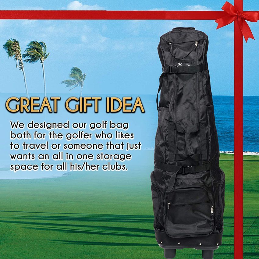 Golf Travel Bag with Wheels Unique Folding Design Tough Waterproof PVC Coating