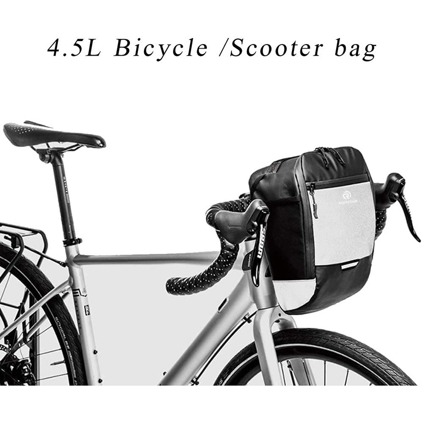 Waterproof Reflective Bicycle Front Bag, Shoulder Bag with Touchable Transparent Phone Pouch Bicycle Bag