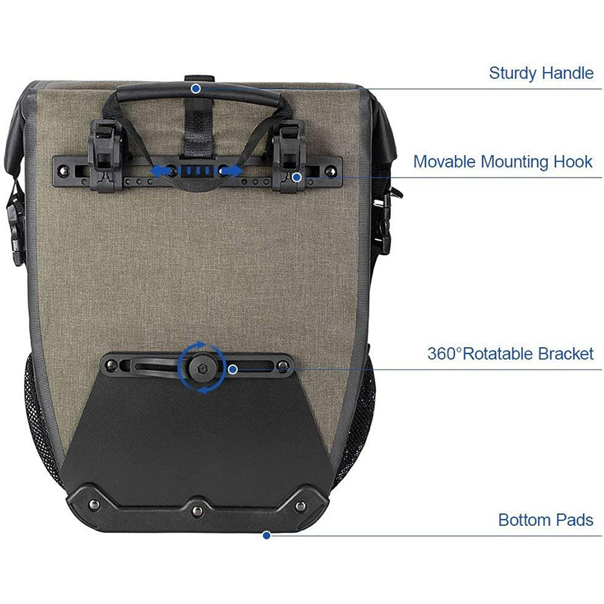 Waterproof Bike Rear Rack Bag Bicycle Pannier Bag Shoulder Bag Cycling Touring Grocery Bicycle Bag