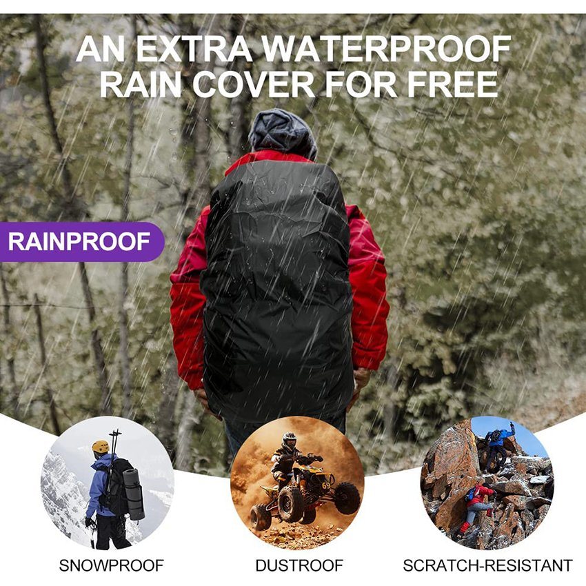 Camping Backpack with Waterproof Rain Cover for Men, Outdoor Sport Travel Daypack for Climbing Bag