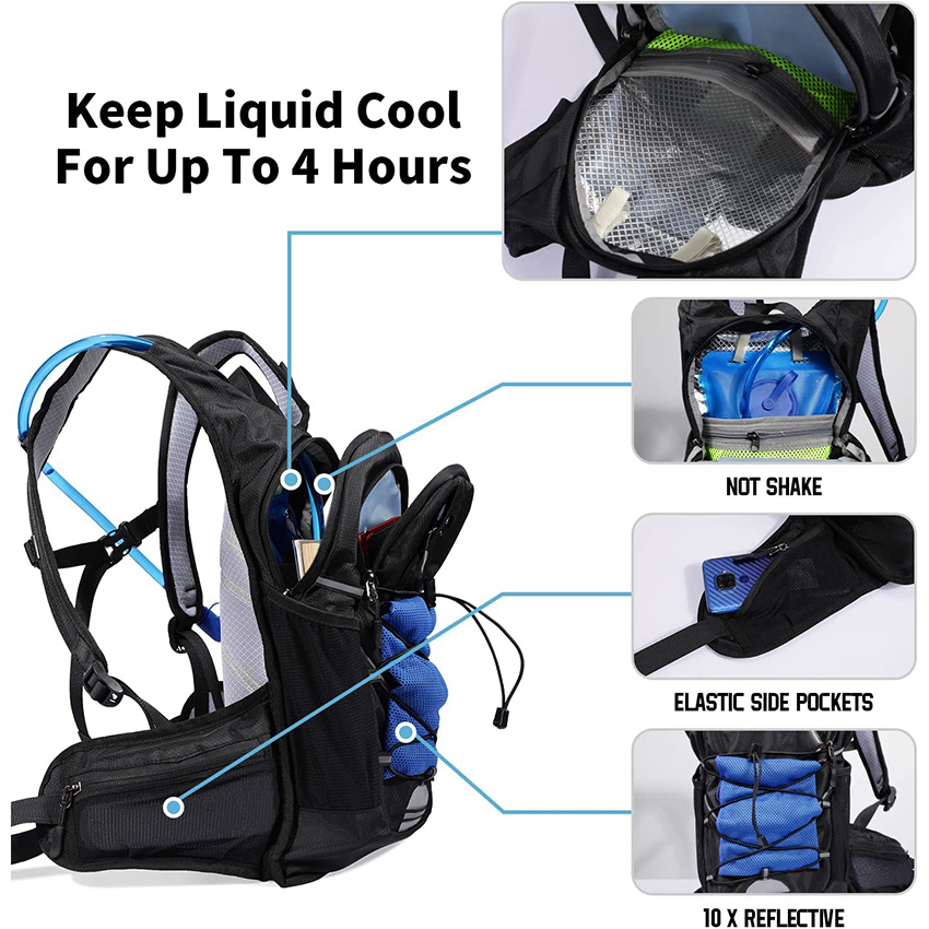 with 2L Water Bladder, Hydration Packs for Cycling Biking Running Hiking Climbing Skiing, Lightweight Hydration Bag