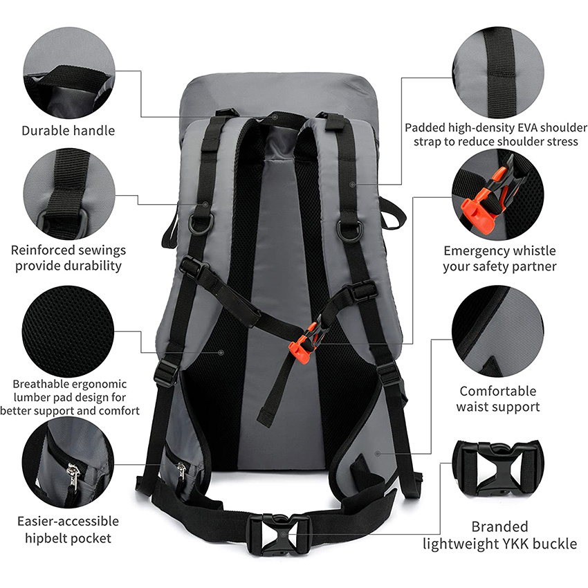 36L Waterproof Lightweight Hiking Backpack Daypack with Rain Cover for Backpacking Travel Climbing Camping Skiing Bag