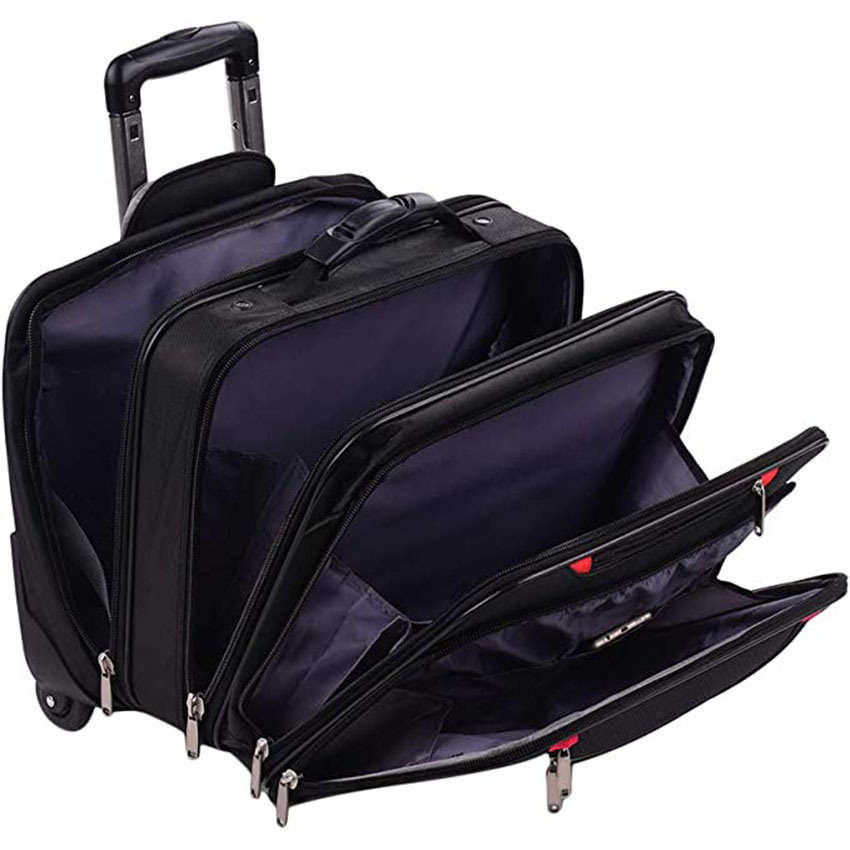 Air Traveler Rolling Briefcase with Wheels Spinner Mobile Office Carry on Luggage for 14.1in 15.6in Business Roller Bag