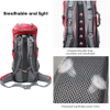 75L Hiking Backpack with Rain Cover Waterproof Camping Backpack Shoes Warehouse for Men Women Bag