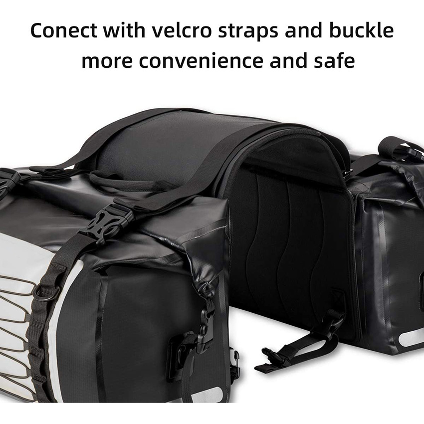 Motorcycle Saddle Waterproof Side Bag 60L for Honda YAMAHA Suzuki Motorcycle Pack Removable Detachable Bag