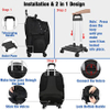 15.6 Inch Wheeled Travel Laptop Backpack on Wheels Business Bookbag Gifts for Men, Black Roller Bag