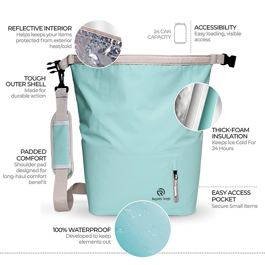 Insulated, Waterproof, & Leakproof Cooler, Camping Cooler, Kayak Cooler, Beach Cooler, Travel Cooler for Fishing, Picnics, Hiking, Backpacking Dry Bag