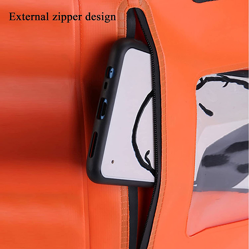 Lightweight Roll Top Dry Backpack with Exterior Zippered Pocket for Kayaking, Swimming, Rafting Bag