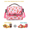 Simple and Lovely Pink Lunch Bag Durable Food Insulated Bag Weekend Picnic Bag