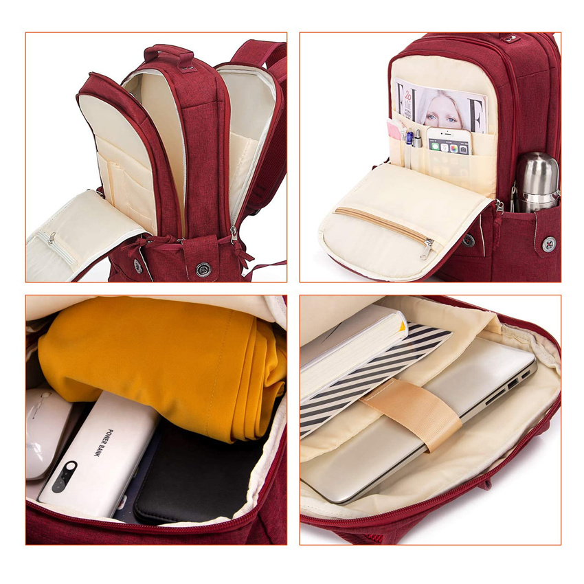 Lightweight Everyday Bag with Water-Resistant Fabric Campus Backpack Slim Laptop Backpack Casual Travel Daypack