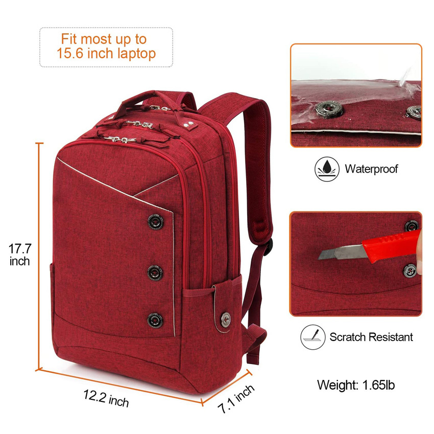 Lightweight Everyday Bag with Water-Resistant Fabric Campus Backpack Slim Laptop Backpack Casual Travel Daypack