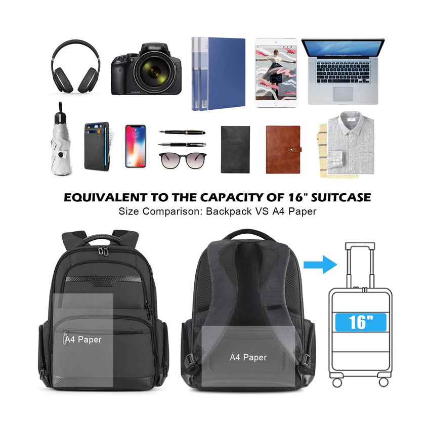 Durable Casual Lightweight Waterproof Laptop Backpack Unisex Professional Slim Business Laptop Rucksack Travel Business College Backpack