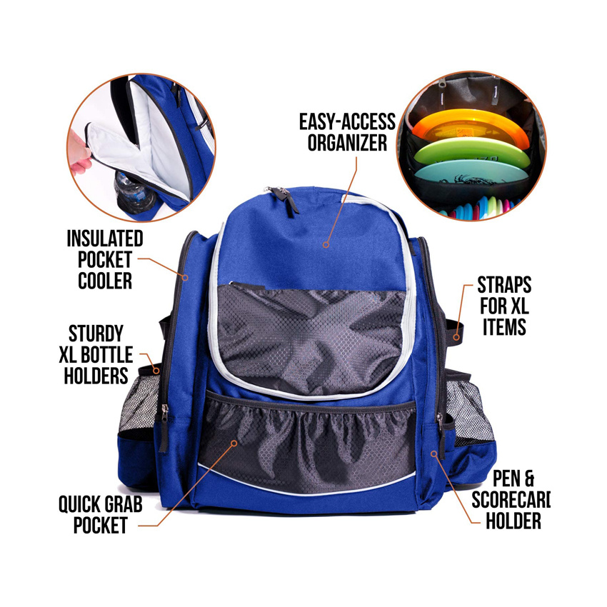 Wholesale Large Capacity Disc Golf Backpack Golf Frisbee Bag High Quality Disc Golf Sports Backpack Bag