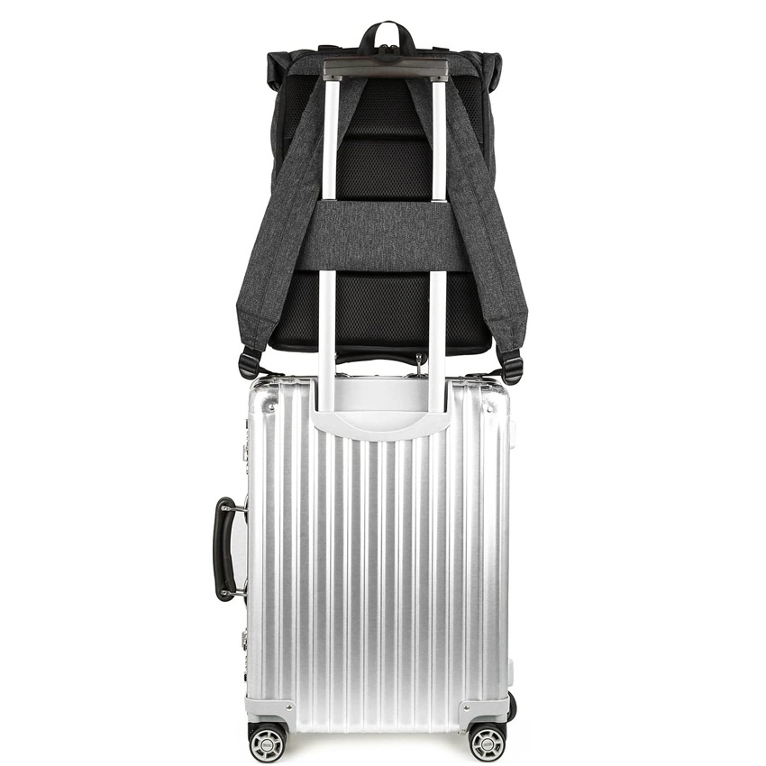 School Backpack, College Student Backpack for Men Women Multipurpose Roll-Top Fashion Rucksack Fits 15.6 Inch Laptops