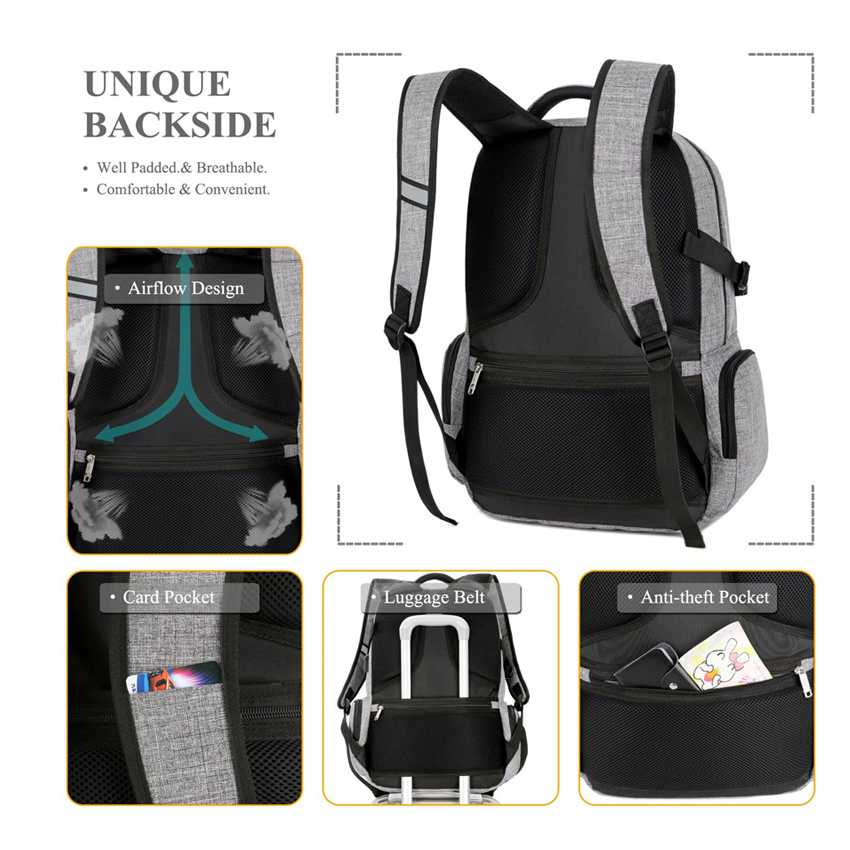 Laptop Backpack with USB Charging Port Water Resistant Business Travel Backpack College School Backpacks