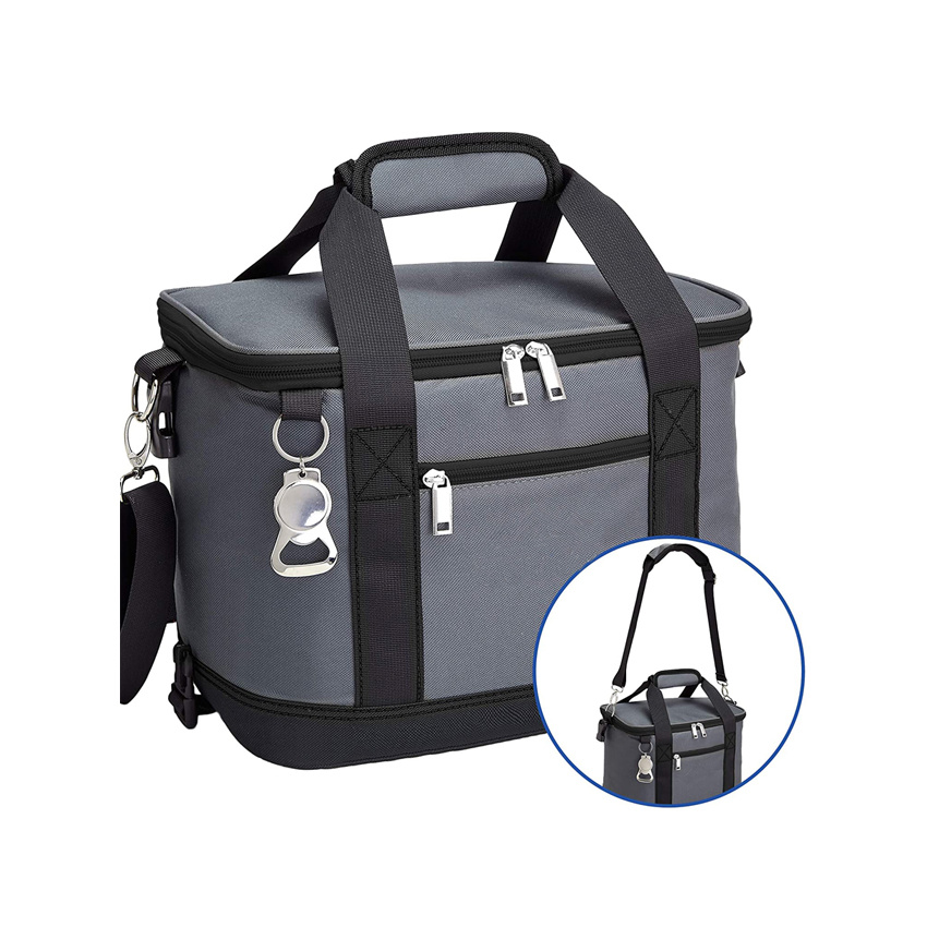 Insulated Cooler Bag Collapsible Thermal Bag with Removable Shoulder Strap Beach Picnic Bag