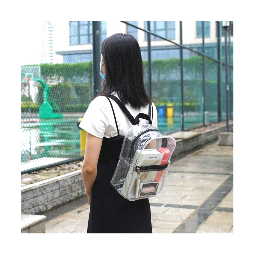 Heavy Duty Cold-Resistant Transparent PVC Backpack Outdoor Products Daypack Clear Backpacks for School