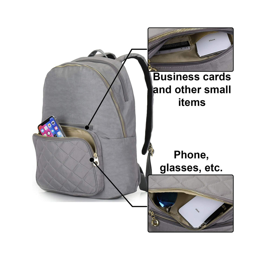 Fashion Wholesale Backpacks Pure Color College School Bags Nylon Soft High-Capacity Laptop Backpack