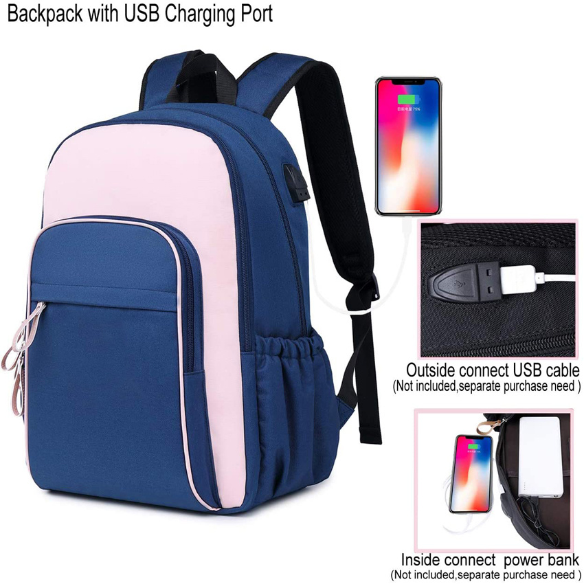 Travel Backpack Casual Daypack Laptop Backpack for Women College Backpack with USB Charging Port