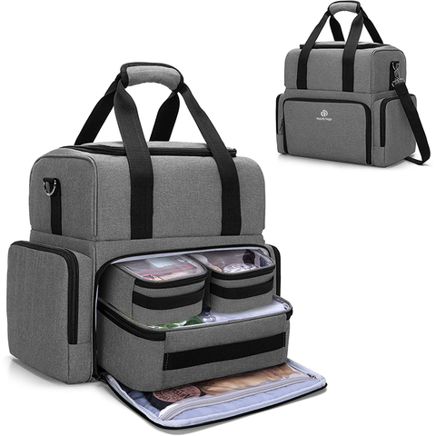 Large Travel Makeup Bag with 3 Inner Removable Pouches,Large Cosmetic Bag Cosmetic Bags RJ21692