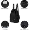 Drawstring Backpack Sports Gym Bag, Water Resistant String Sackpack Large Size with Zipper and Water Bottle Mesh Pockets for Gym Sports Bag RJ196203
