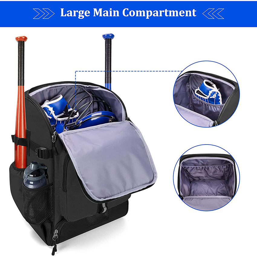 Softball Bat Bag for Youth and Adults with Separate Shoe Space and Multiple Pockets for Essentials Baseball Bags RJ19672