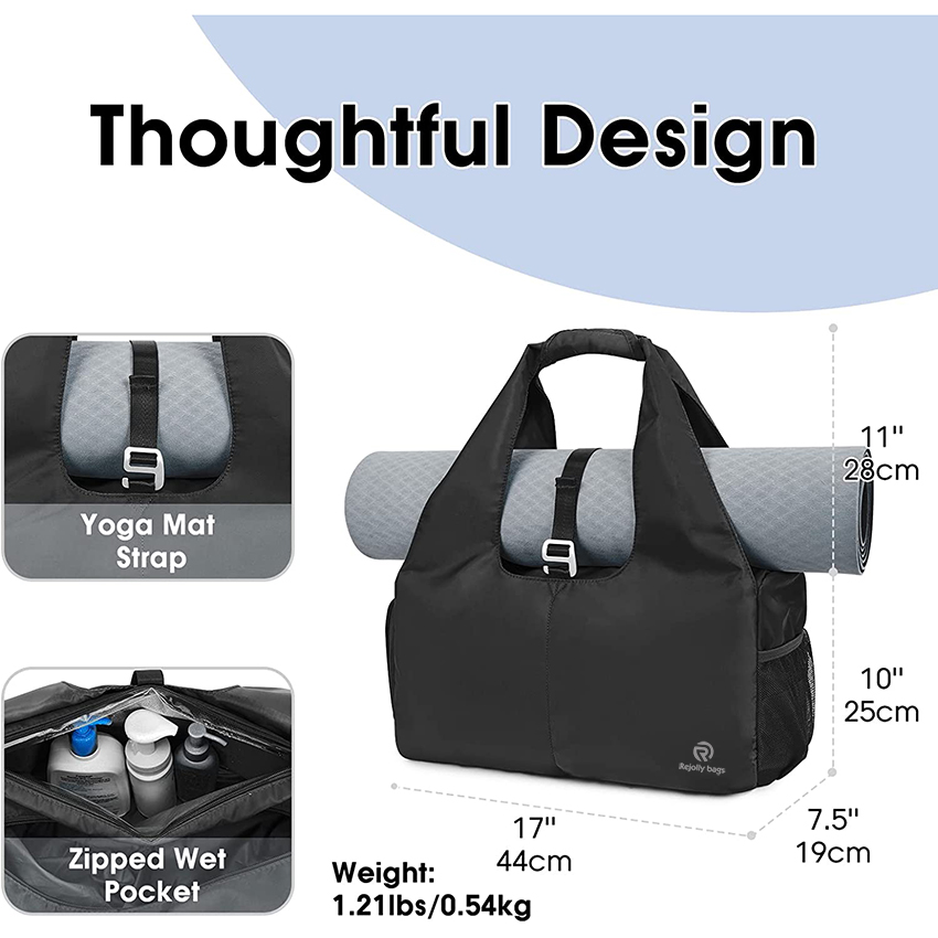 Gym Bag with Shoe Compartment and Wet Pocket with Adjustable Yoga Mat Holder Sports Bag RJ196159