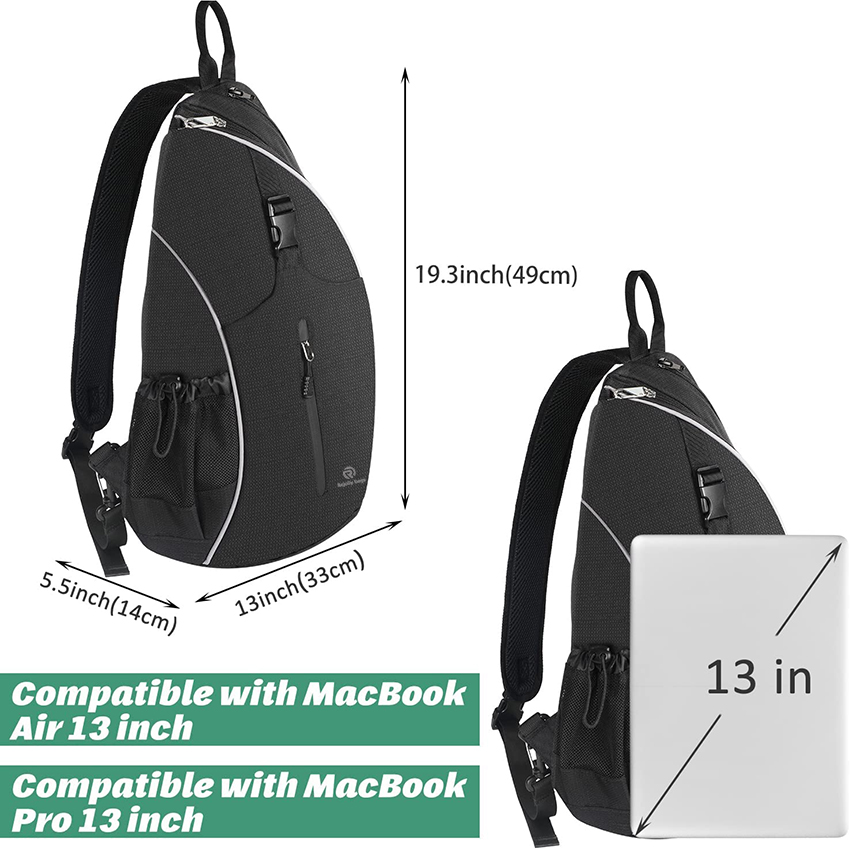 Tennis Sling Backpack Crossbody Water Resistant for Men Women, Holds Tennis Badminton Squash Rackets, Balls and Other Outdoors Sports Ball Bag RJ196136