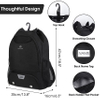 Drawstring Backpack, Soccer Basketball Backpack with Shoe & Ball Compartments and Wet Pocket Gym Ball Bag RJ196127
