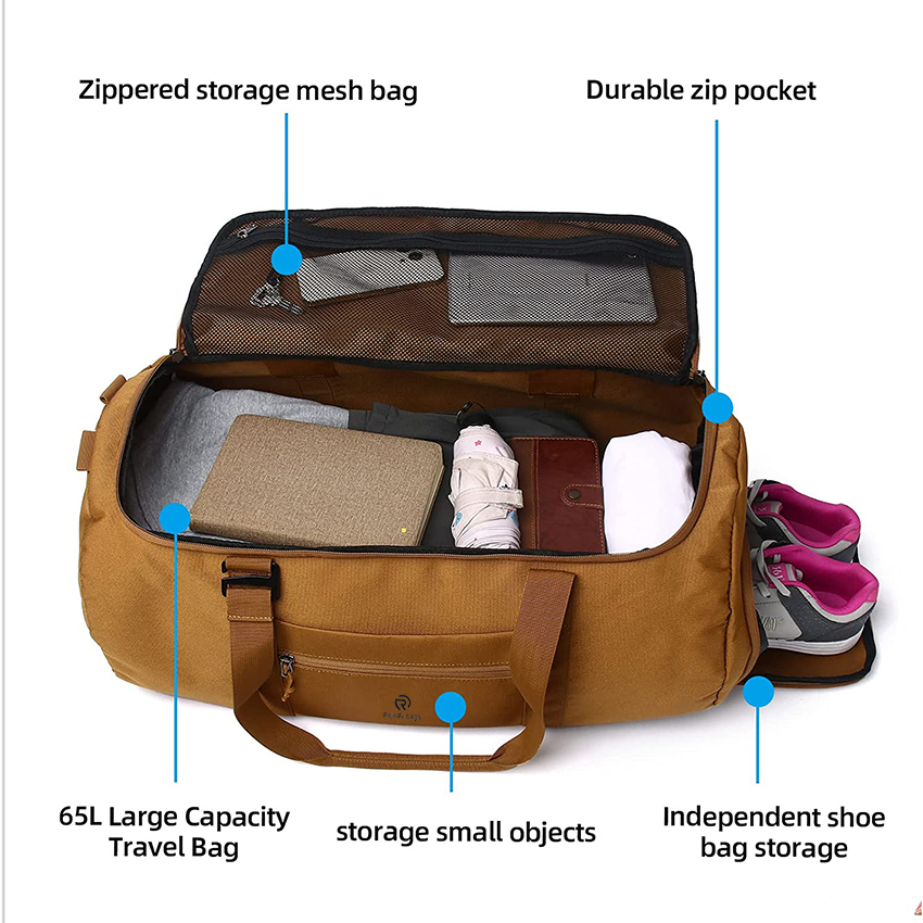 Travel Lager Capacity Overnight Bag for Men with Independent Shoe Compartment Multifunctional Well Made Duffel Bags RJ204227